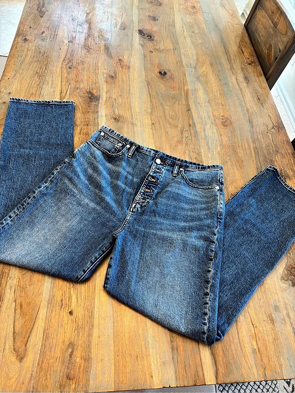 Madewell The '90s Straight Jean Straight Leg Jeans in Blue Waist 30